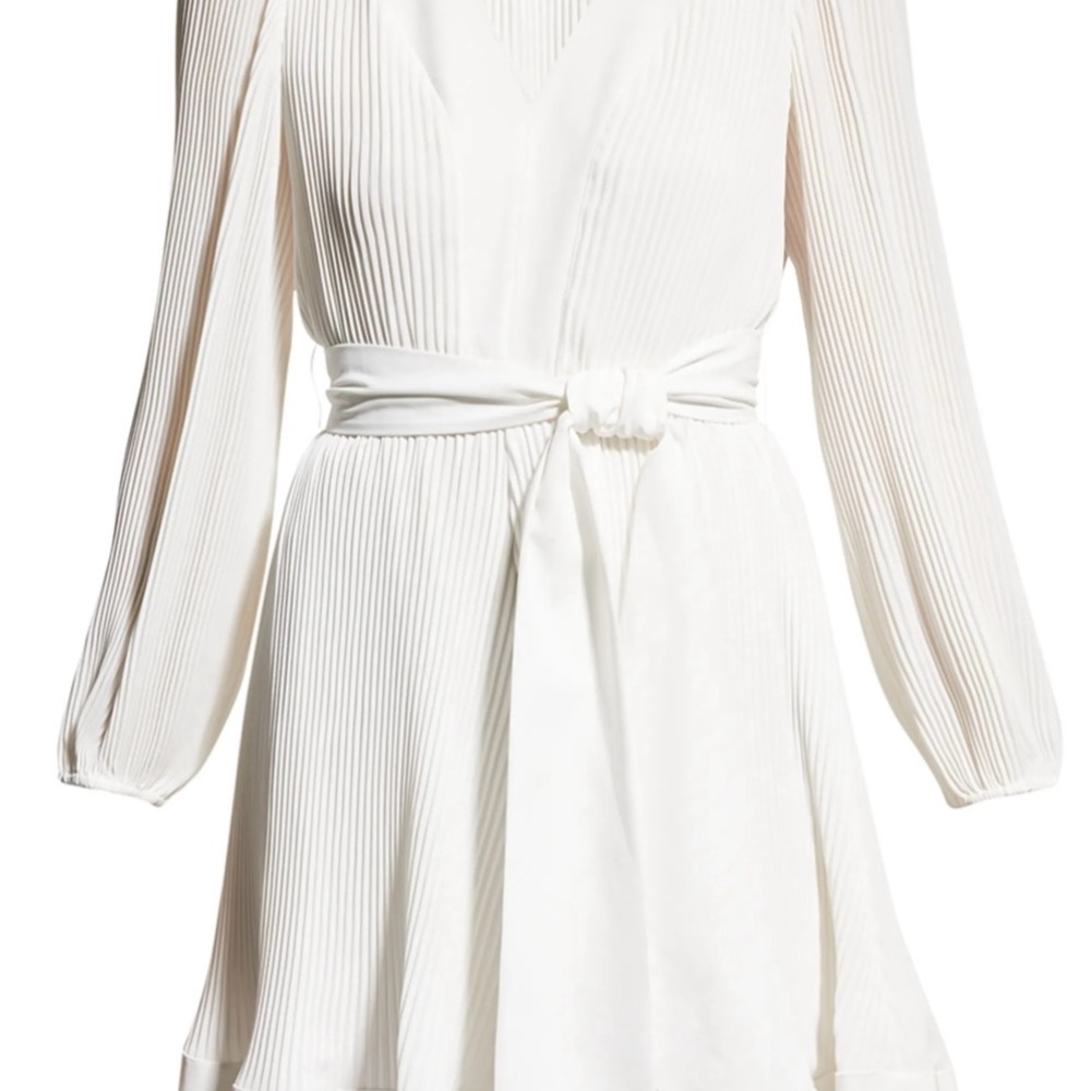 Milly Liv pleaded fit & flare dress White